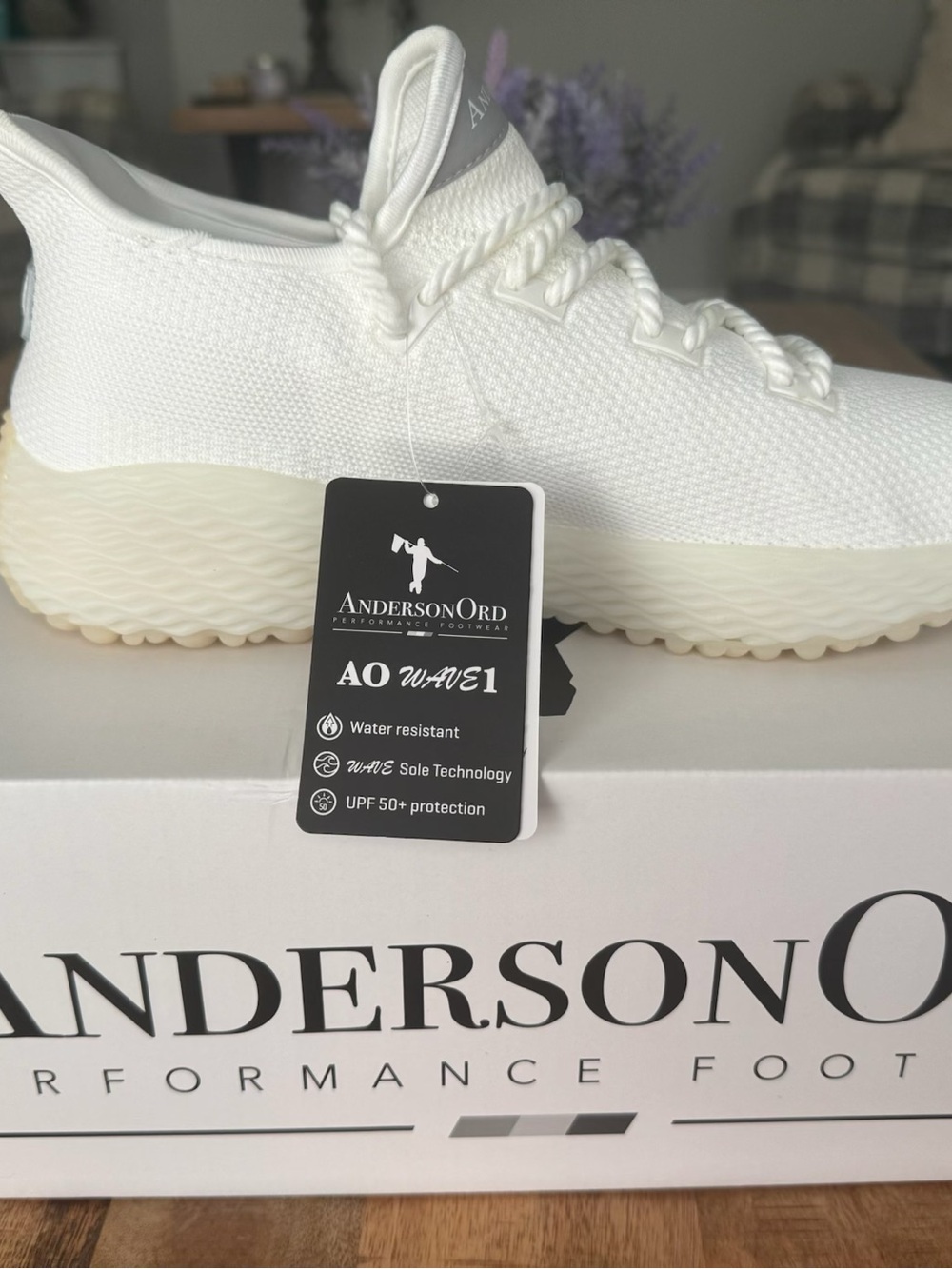 AndersonOrd AO Wave1 Men’s Athletic Slip-On Sneakers — White